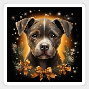 Christmas Staffy Sticker